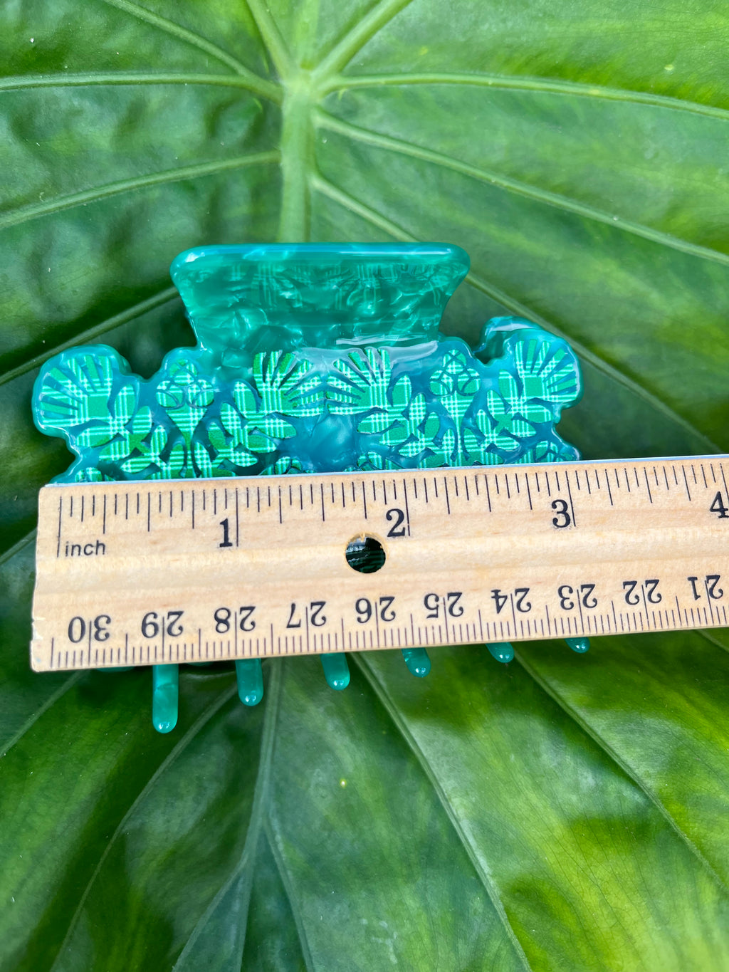 Hawaiian Quilt Clip Green Palaka