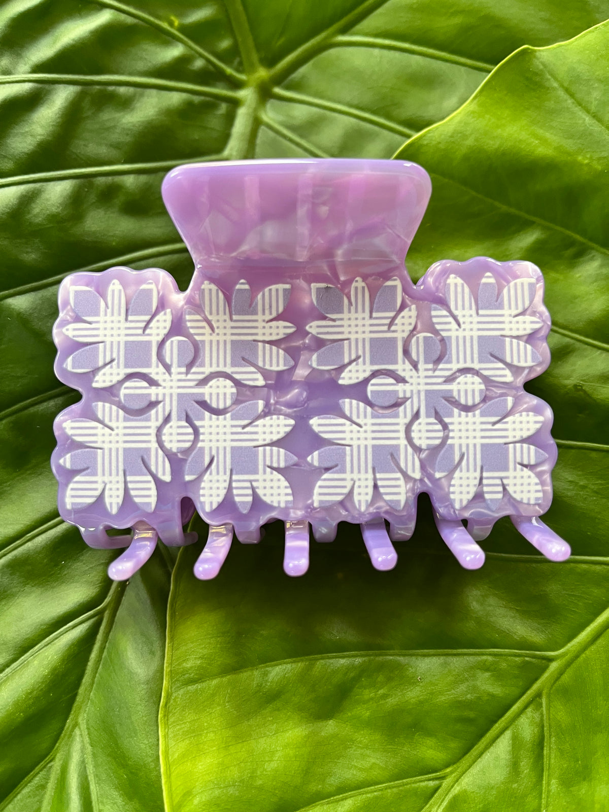 Hawaiian Quilt Clip Lavender Marble Palaka