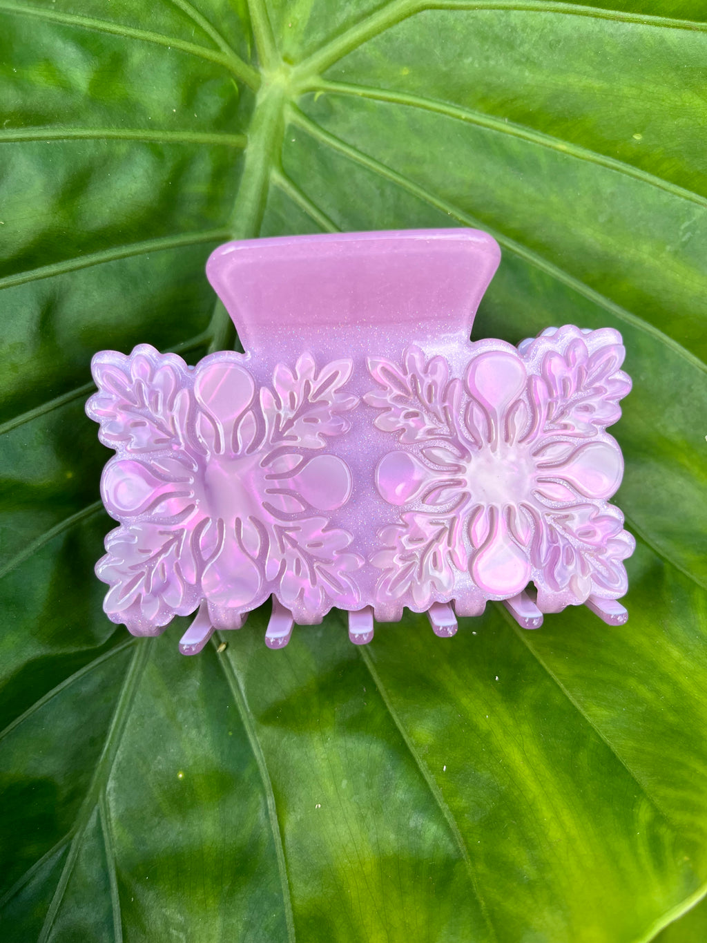 Hawaiian Quilt Clip Lavender Glitter