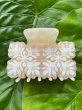 Hawaiian Quilt Clip Beige Palaka