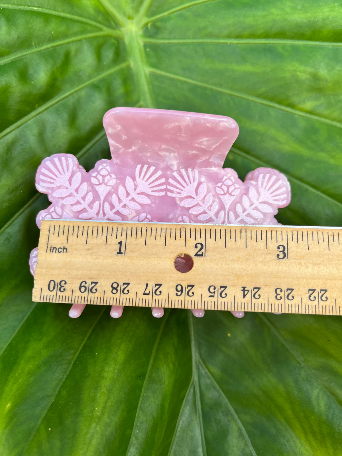 Hawaiian Quilt Lehua Clip in Pink & White
