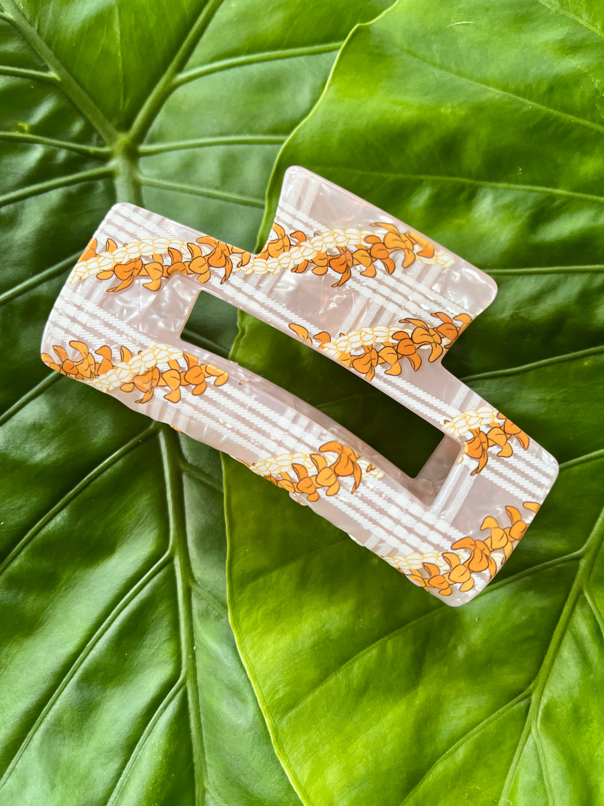 Lei Clip Large Beige & Orange