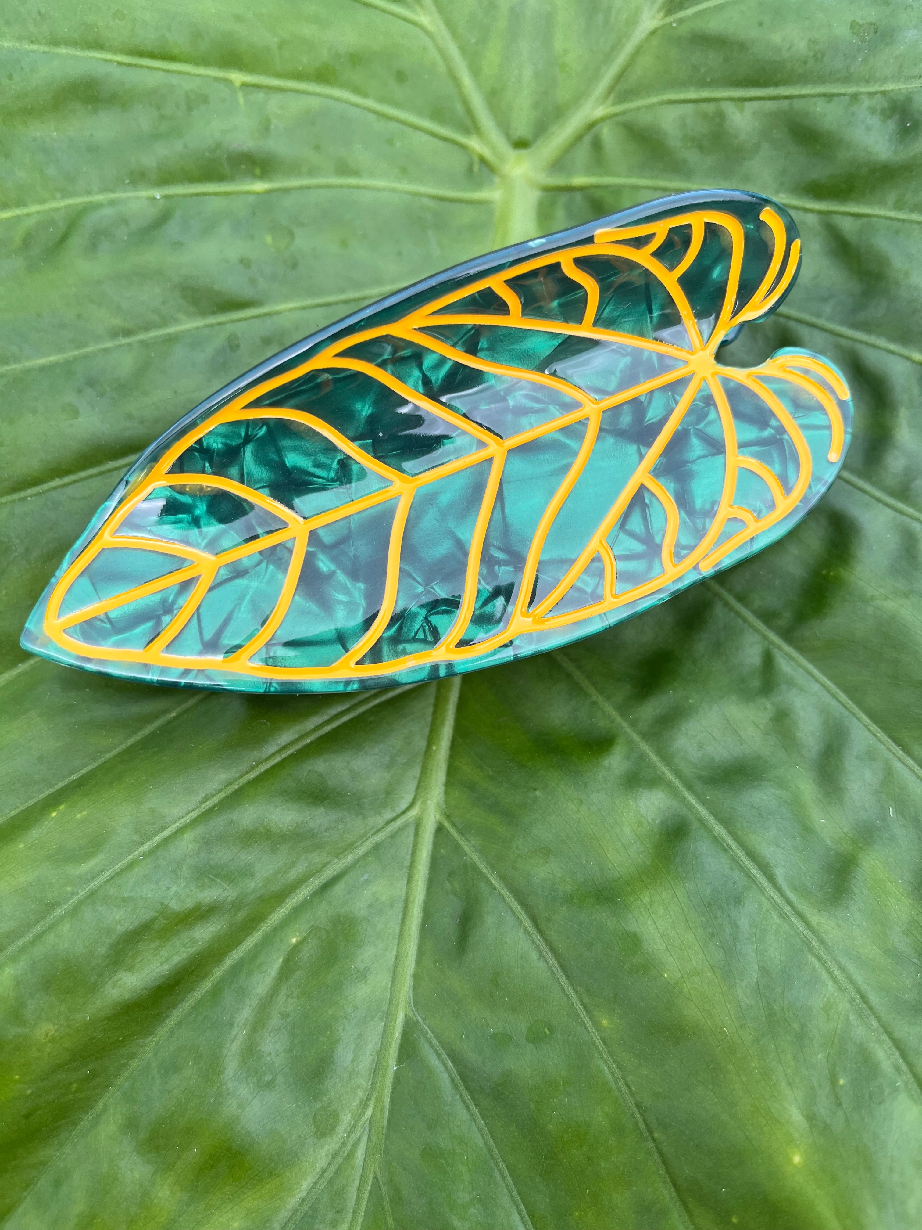 Large Kalo Clip Green & Yellow