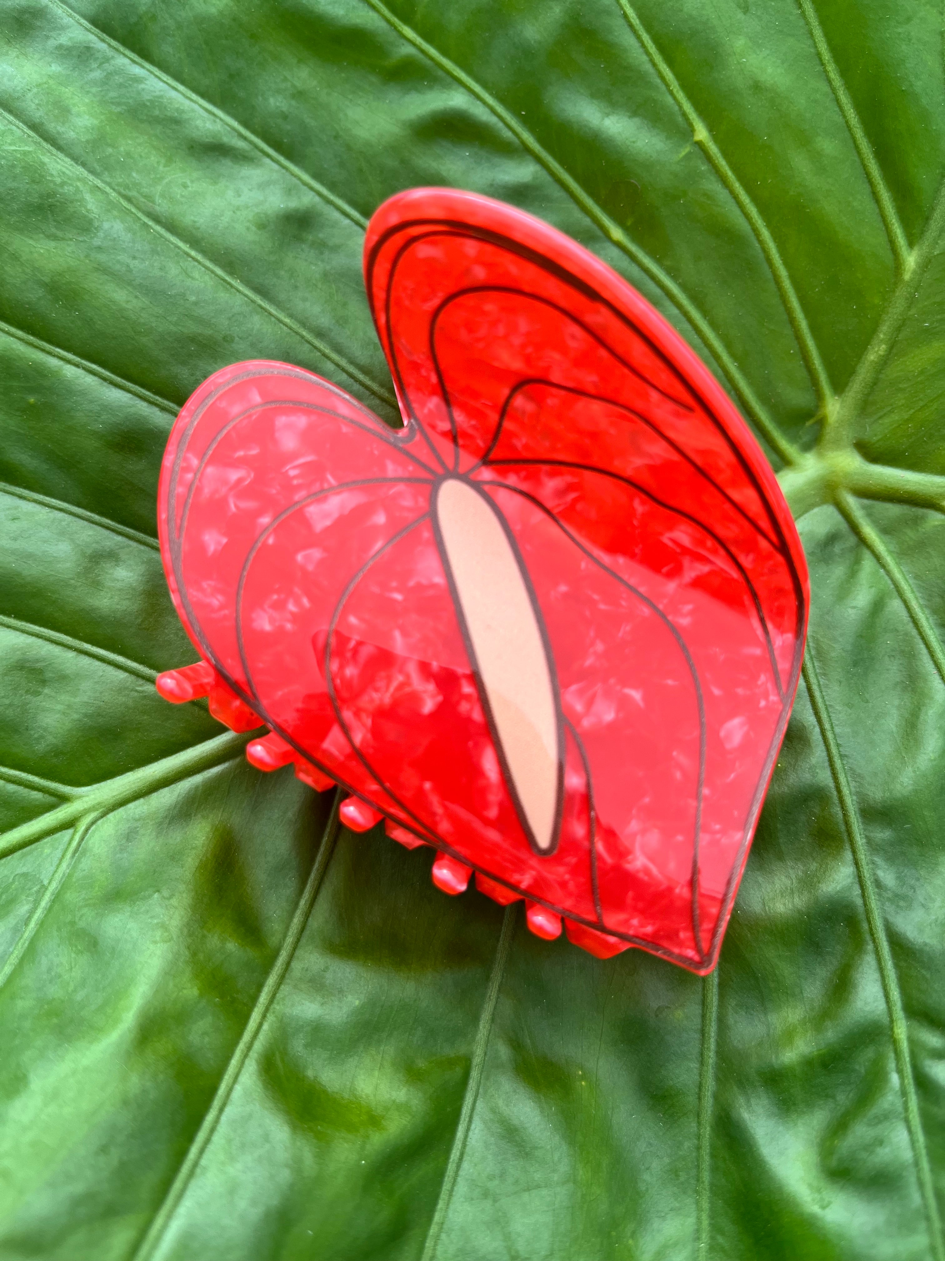 Red Anthurium Clip