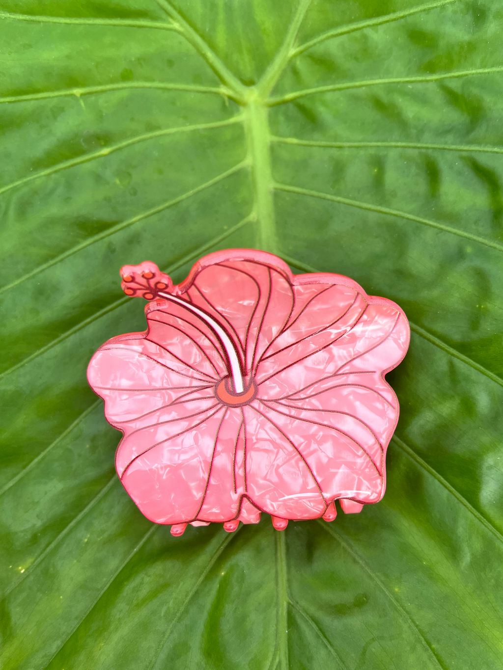 Pink Hibiscus Clip