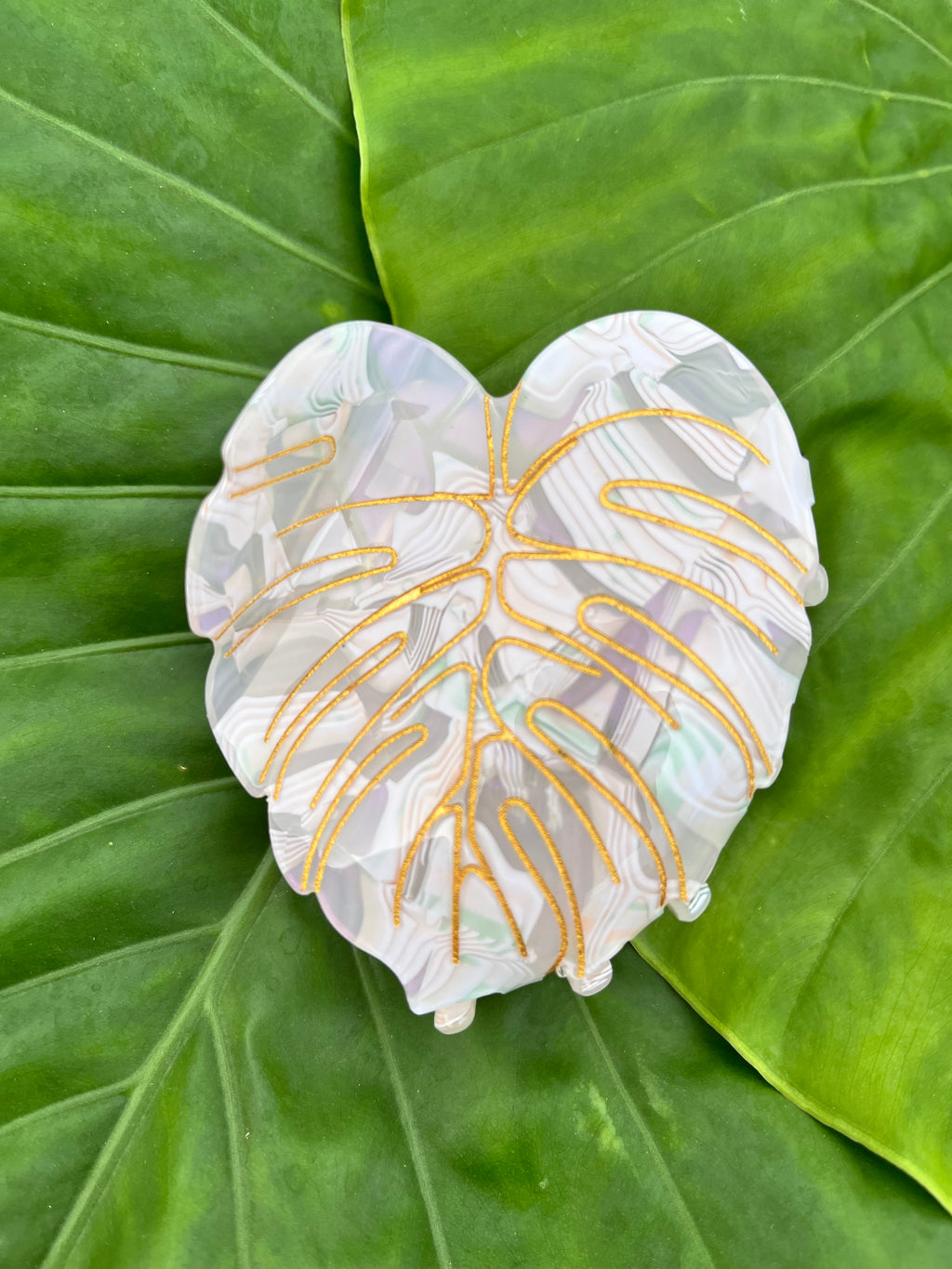 Large Monstera Leaf Clip White