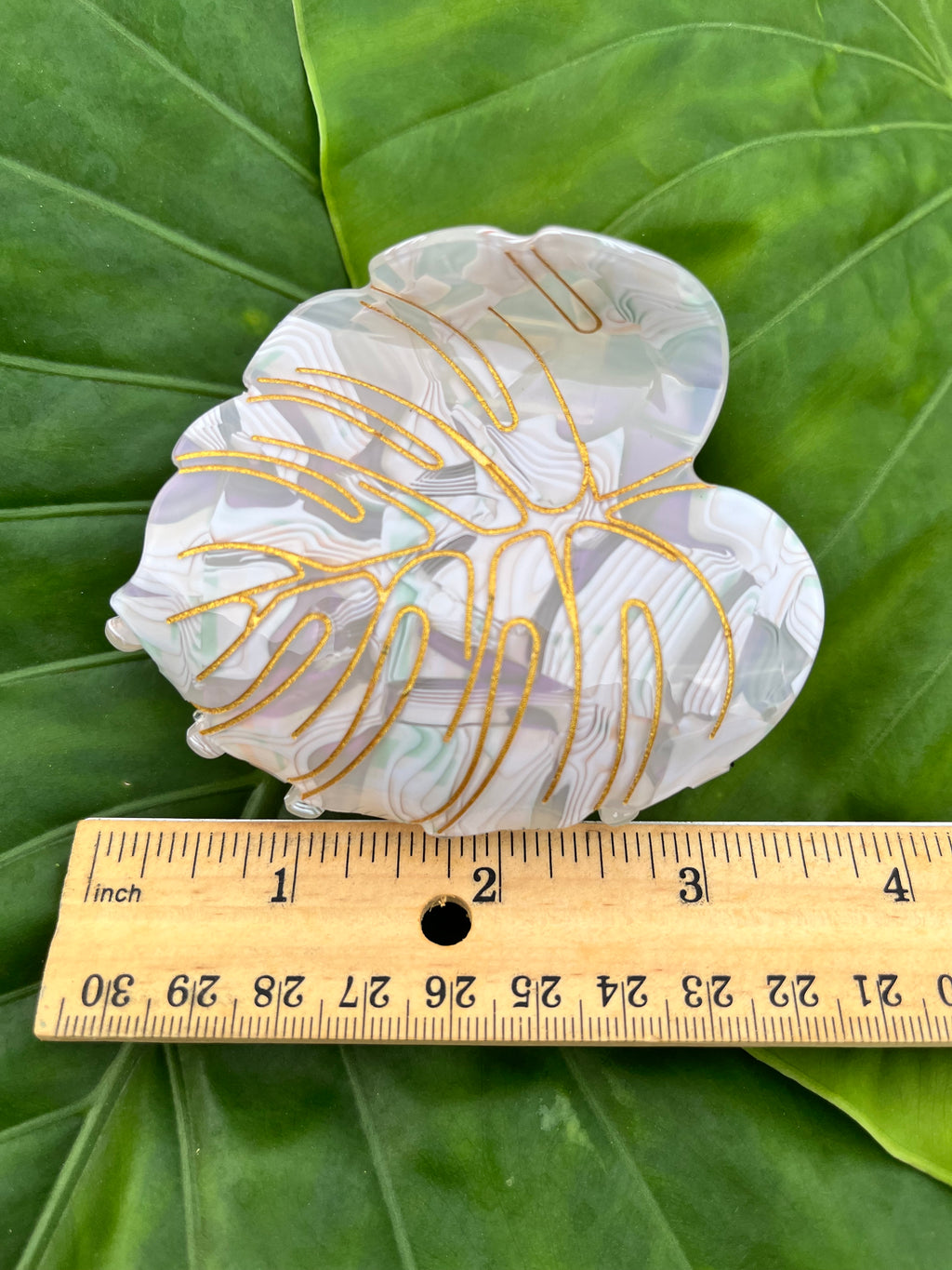 Large Monstera Leaf Clip White