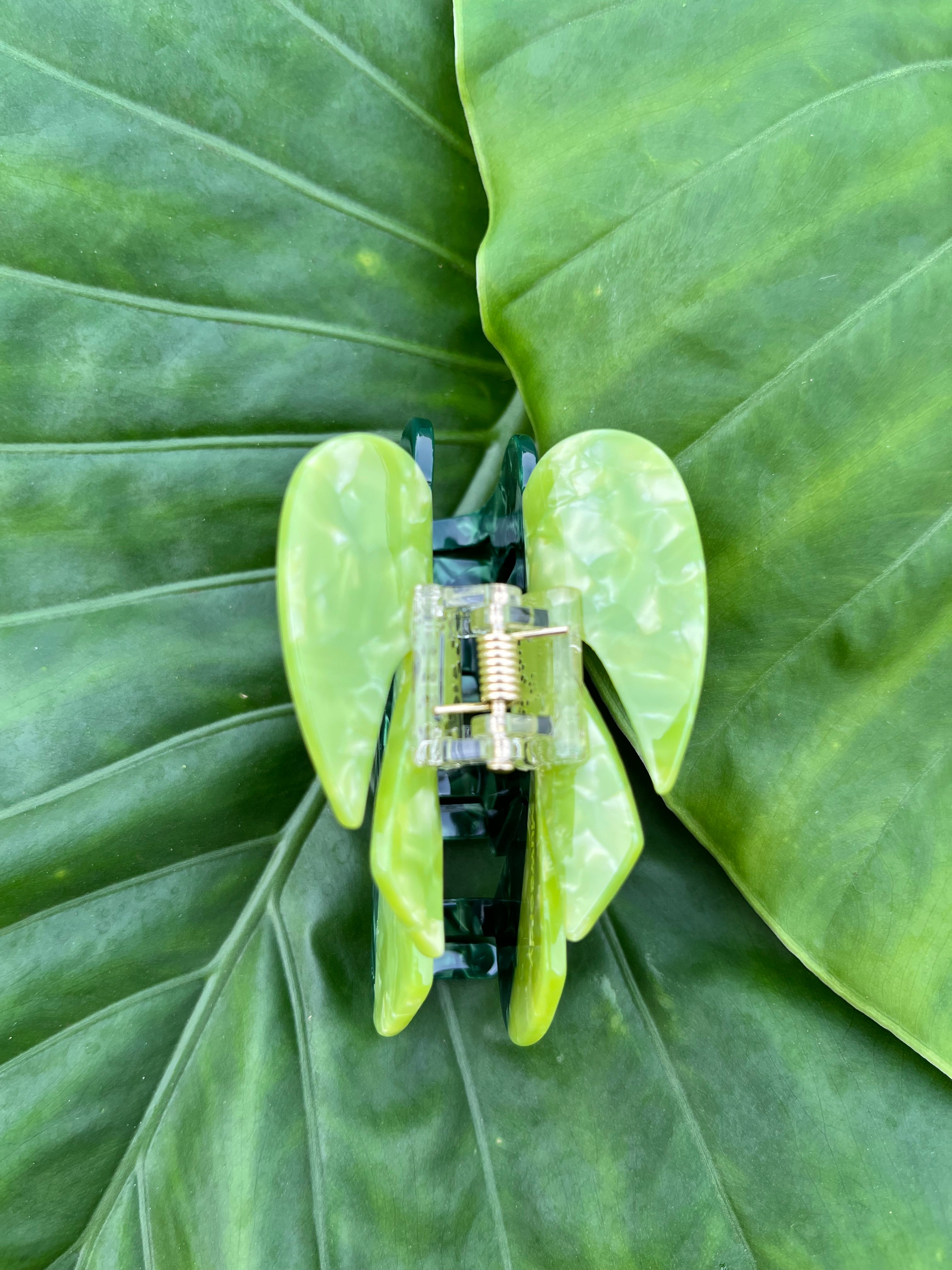 Two tone small Monstera leaf clip