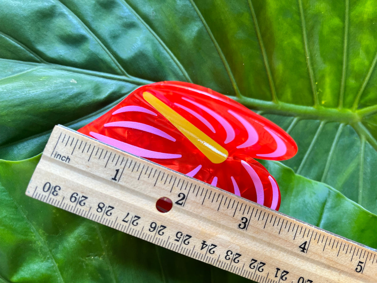 Anthurium Flower Clip Red & Pink