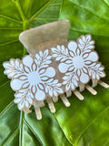 Hawaiian Quilt Clip Beige & White