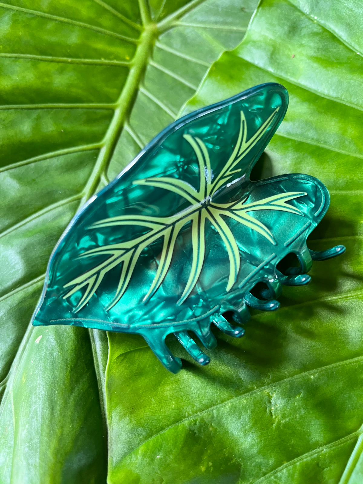 Kalo Leaf Clip Emerald & Lime