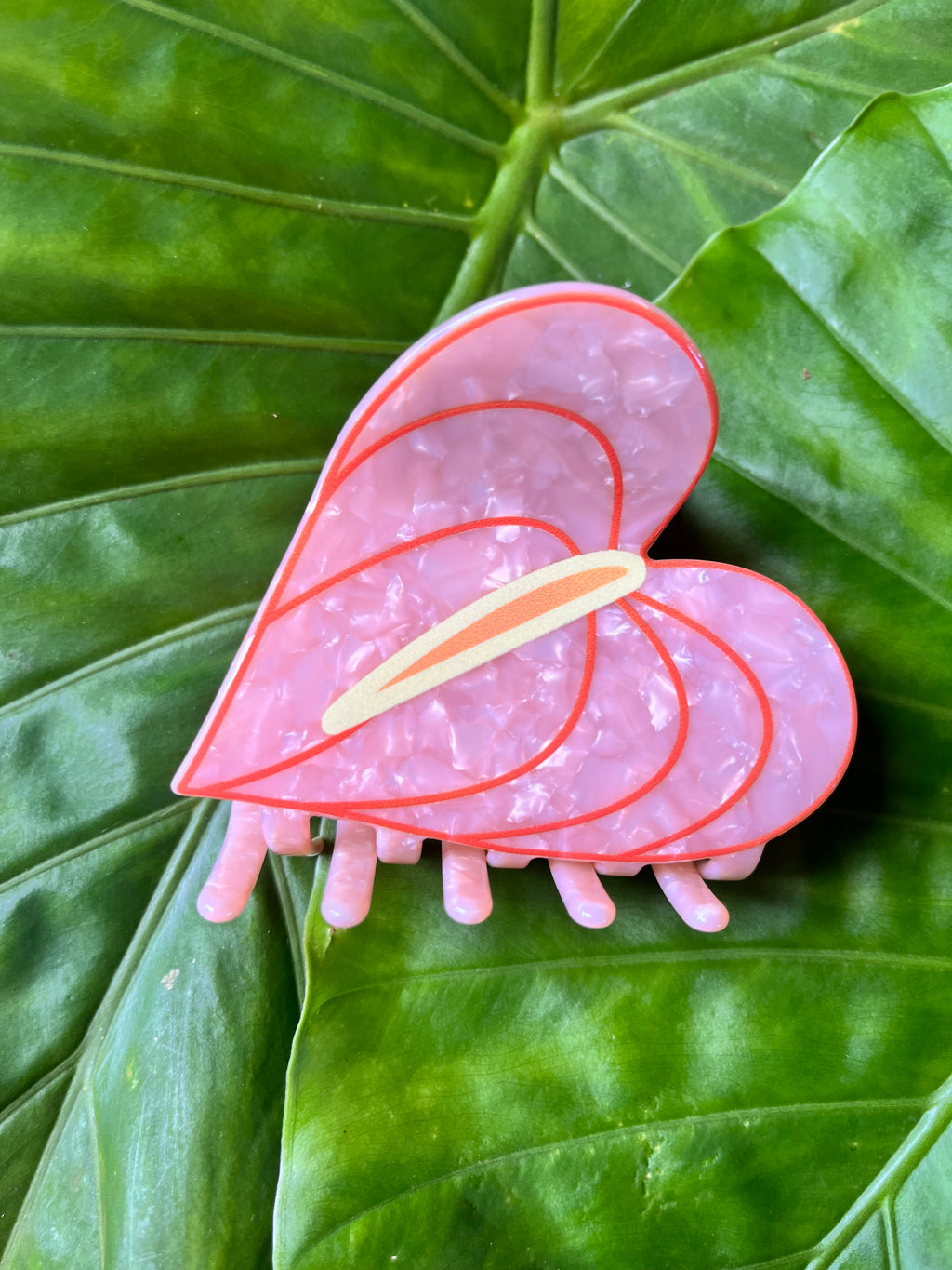 Anthurium Flower Clip Pink & Red